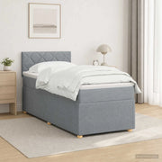 Letto box spring con materasso Grigio Chiaro 100 x 200 cm 3451405