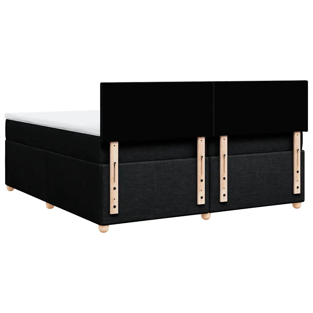 Giroletto a Molle con Materasso Nero 200x200 cm in Tessuto
