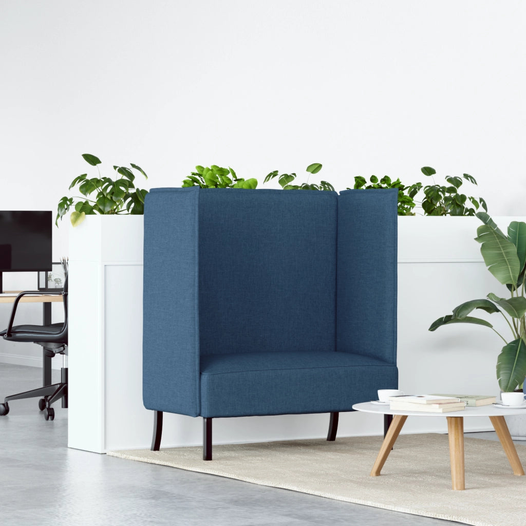 Divano Alto Schienale Blu 109x56x121 cm Tessuto