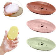 Sacchetto di sapone per viaggio - Dispensatore di sapone - Igiene in viaggio - Funzione doppia - 7x11.5x2.5cm - Verde marrone rosa