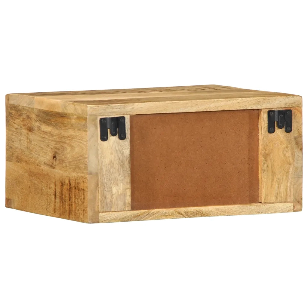 vidaXL Comodini da Parete 2pz in Legno Grezzo Massello di Mango