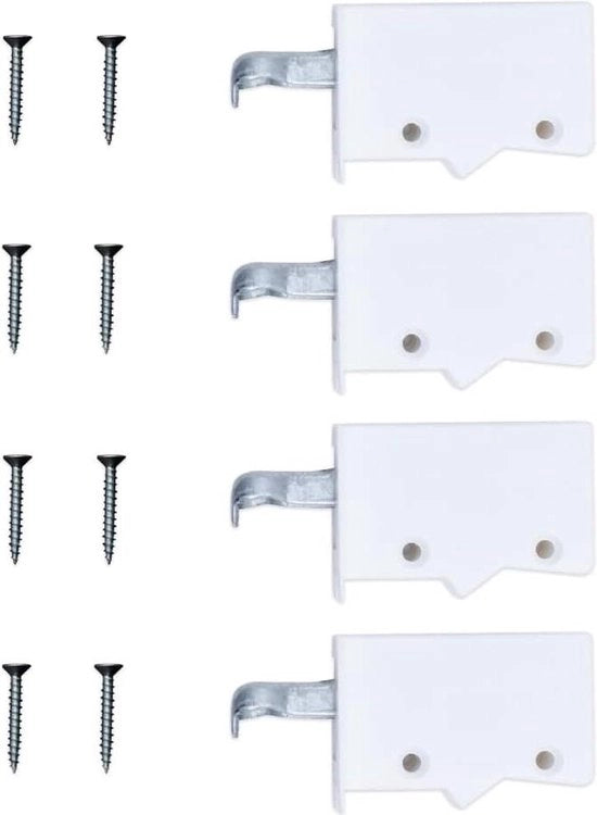 Set di supporti per armadi a muro da 4 - bianco - supporto per armadi a muro supporto per armadi per armadi cucina - hanger robusto + viti supporti per armadi a muro
