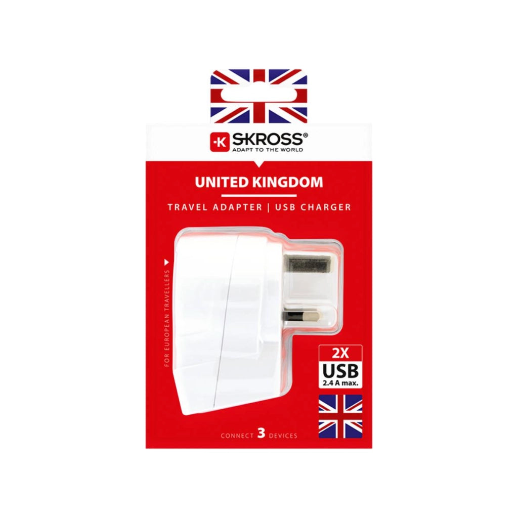 Adattatore da viaggio Europa - USA con 2 USB 7A Bianco Skross
