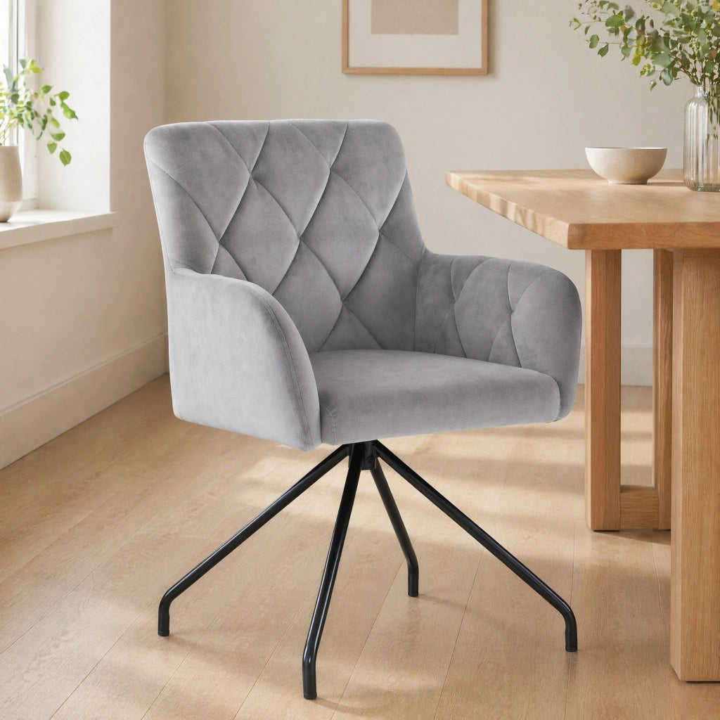 SEDIA Imbottita Set da 2 pezzi Velluto Grigio Chiaro