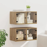 Armadi da Parete 2 pcs Rovere artigianale 68 x 37 x 35 cm