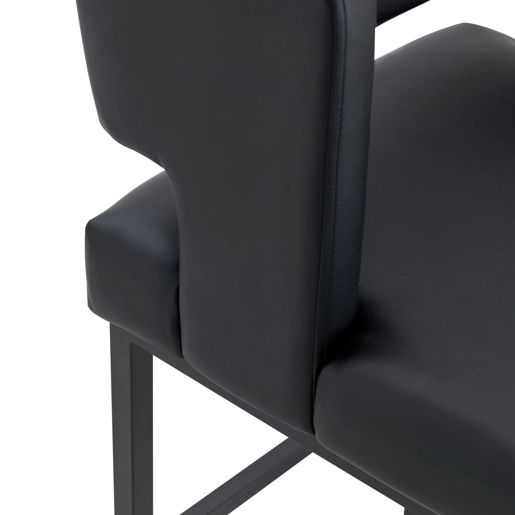 SGABELLO da bar design nordico 91,4 cm nero metallo e PU