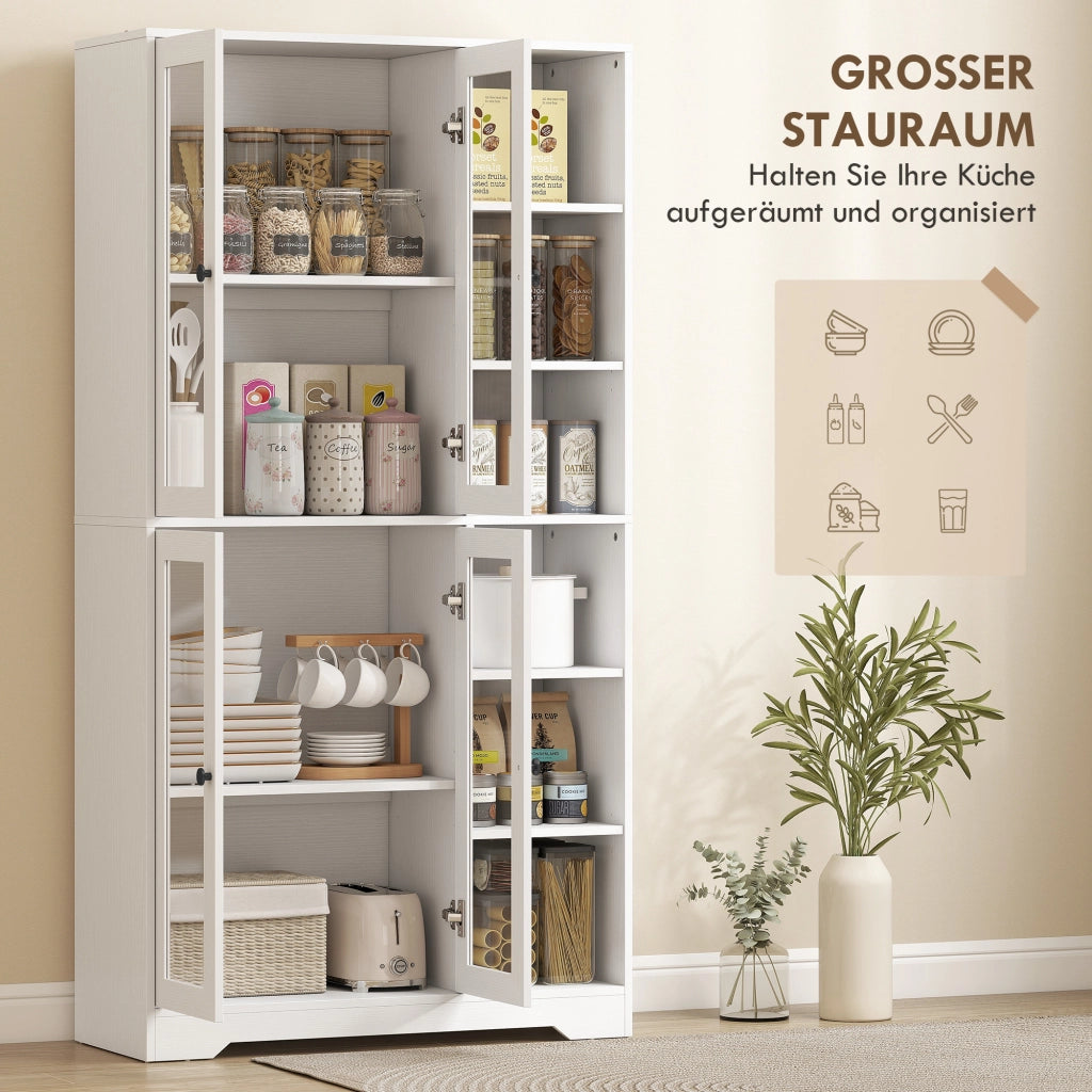 Mobile cucina con ante vetro e ripiani aperti ¨C Xylo ¨C Bianco MDF 172cm