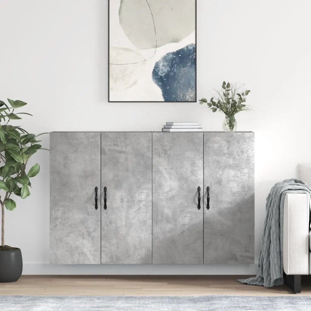 Armadietti a Parete 2 pz Grigio Cemento in Legno Multistrato CFW7257243