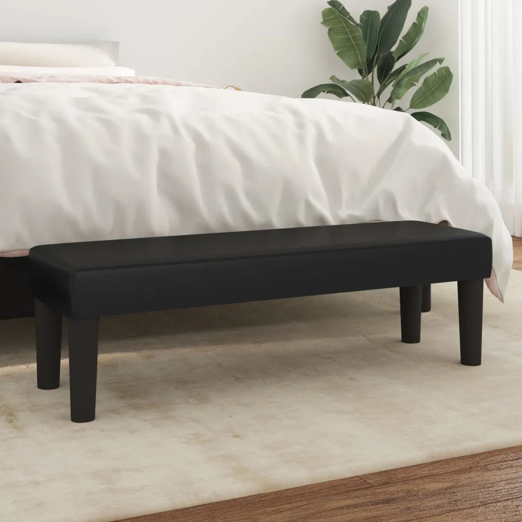 Panca-Sgabello Nera 100x30x30 cm in Similpelle