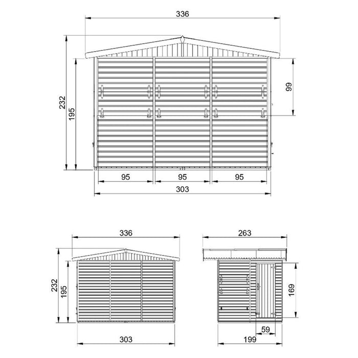 Chiosco in legno da giardino - 336x263 cm/6 m2 - TIMBELA M150B