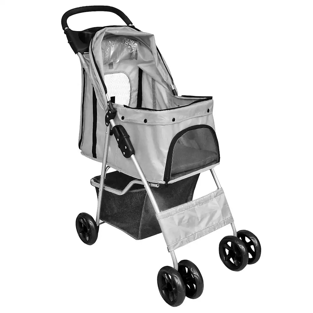 Passeggino per Cani/Gatti Pieghevole Grigio CFW2520317