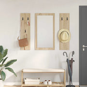 vidaXL Appendiabiti a muro con specchio rovere sonoma 96 x 1.5 x 90 cm
