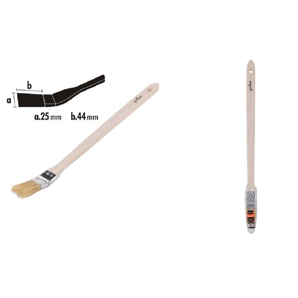 Trade Shop - Pennello Angolare Piatta Per Pittura Radiatori Termosifone 25mm Setole 44mm 90301 -