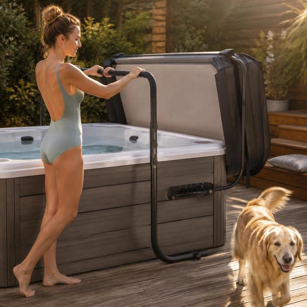 Whirlpool Cover Lifter, Spa Cover Lifter, Width 175-255 Cm Adjustable, Installed On Both Sides At The Top, Whirlpool Cover Lifting Device For Bathtubs, Whirlpools, Spas