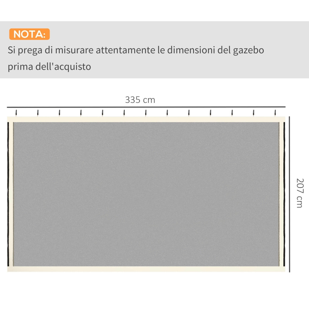 Tenda Zanzariera per Gazebo ¨C zephmum ¨C Nero e Beige 335x207cm