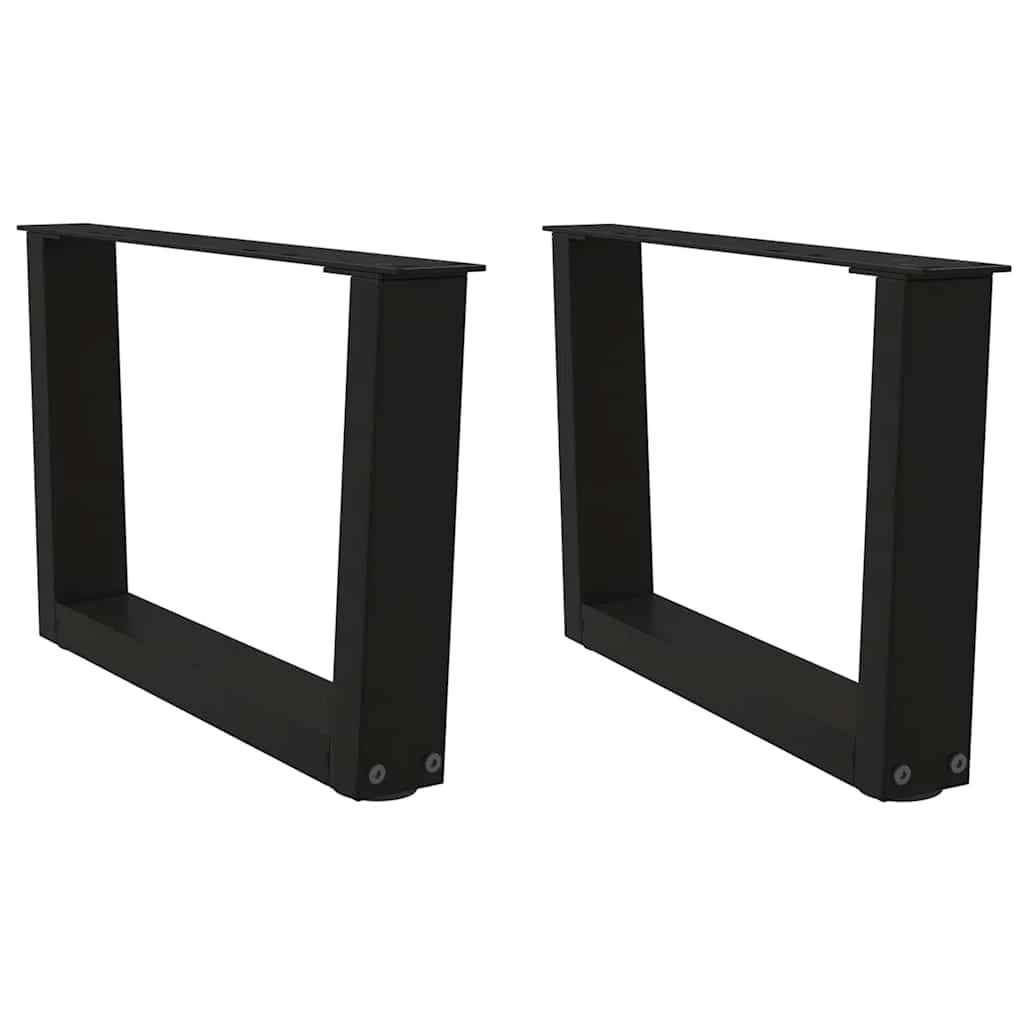 Set di 2 gambe per tavolino da caffè a forma di V 60 x 30-31,3 cm con piedini regolabili design moderno acciaio nero 02_0056900