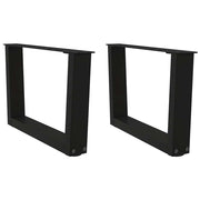Set di 2 gambe per tavolino da caffè a forma di V 60 x 30-31,3 cm con piedini regolabili design moderno acciaio nero 02_0056900