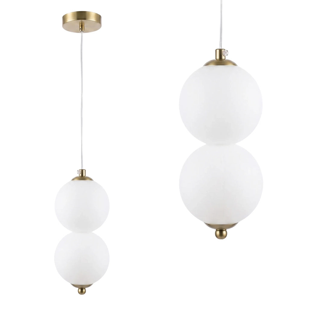 Lampada A Sospensione A Led Lhj117-2cp Oro Spazzolato