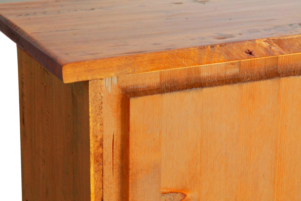Biscottini Stipetto Country in legno massello di tiglio finitura noce L40xPR25xH98 cm. Made in Italy