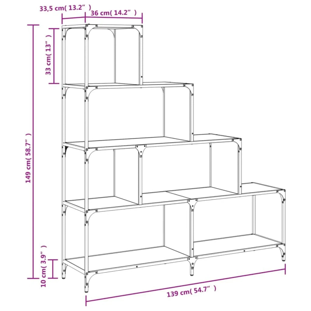 Libreria 4 livelli 139 x 33,5 x 149 cm Legno ingegnerizzato 905691