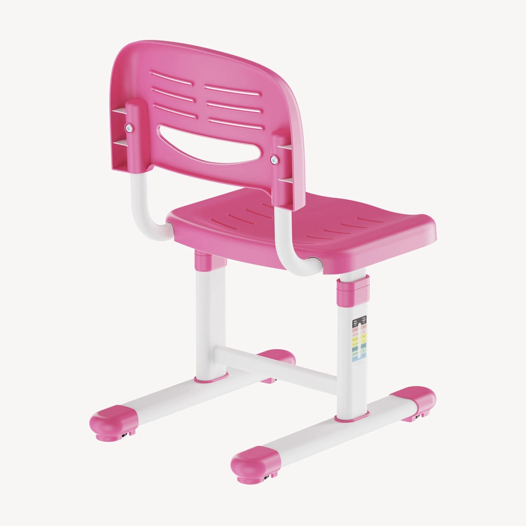 Sedia per Cameretta Sauda ad Altezza Regolabile 75 x 36 x 46 cm - Rosa / Bianco [en.casa]