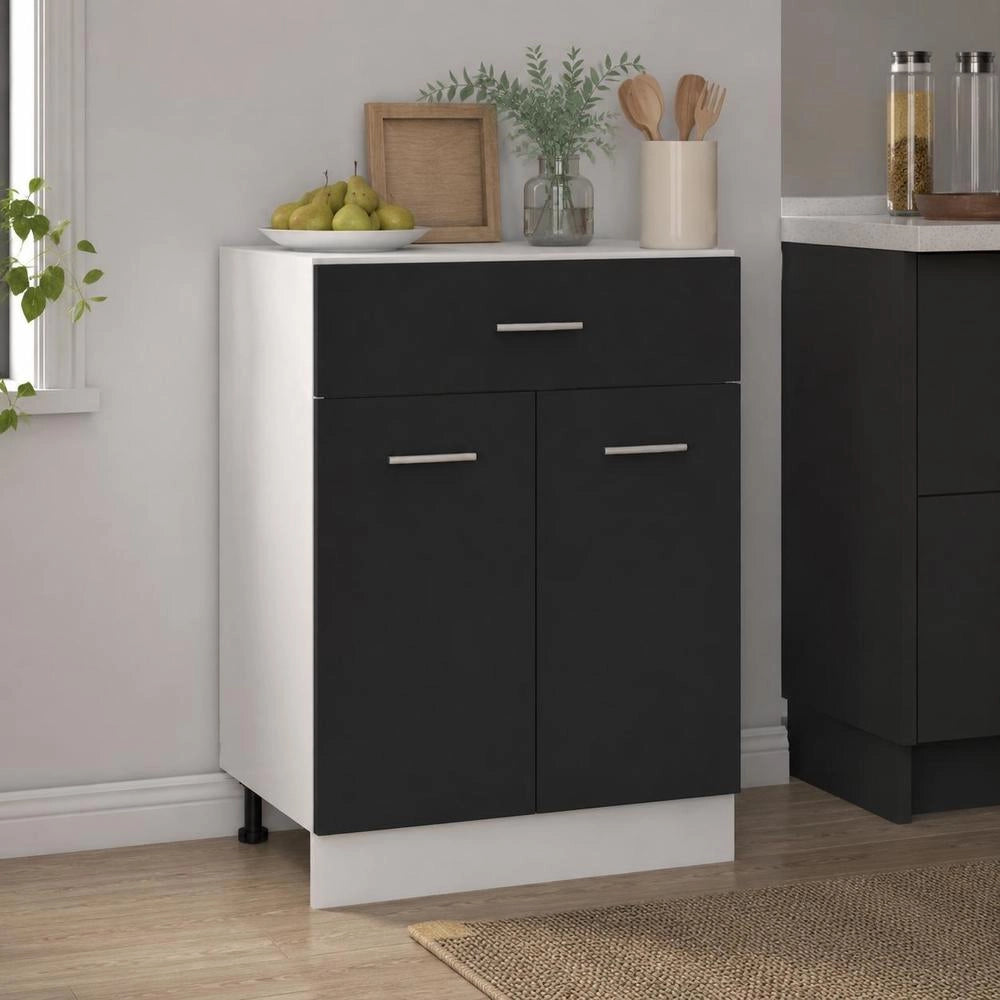 Drawer Unit Lyon Black 60x46x81.5 Cm Wood-based Material