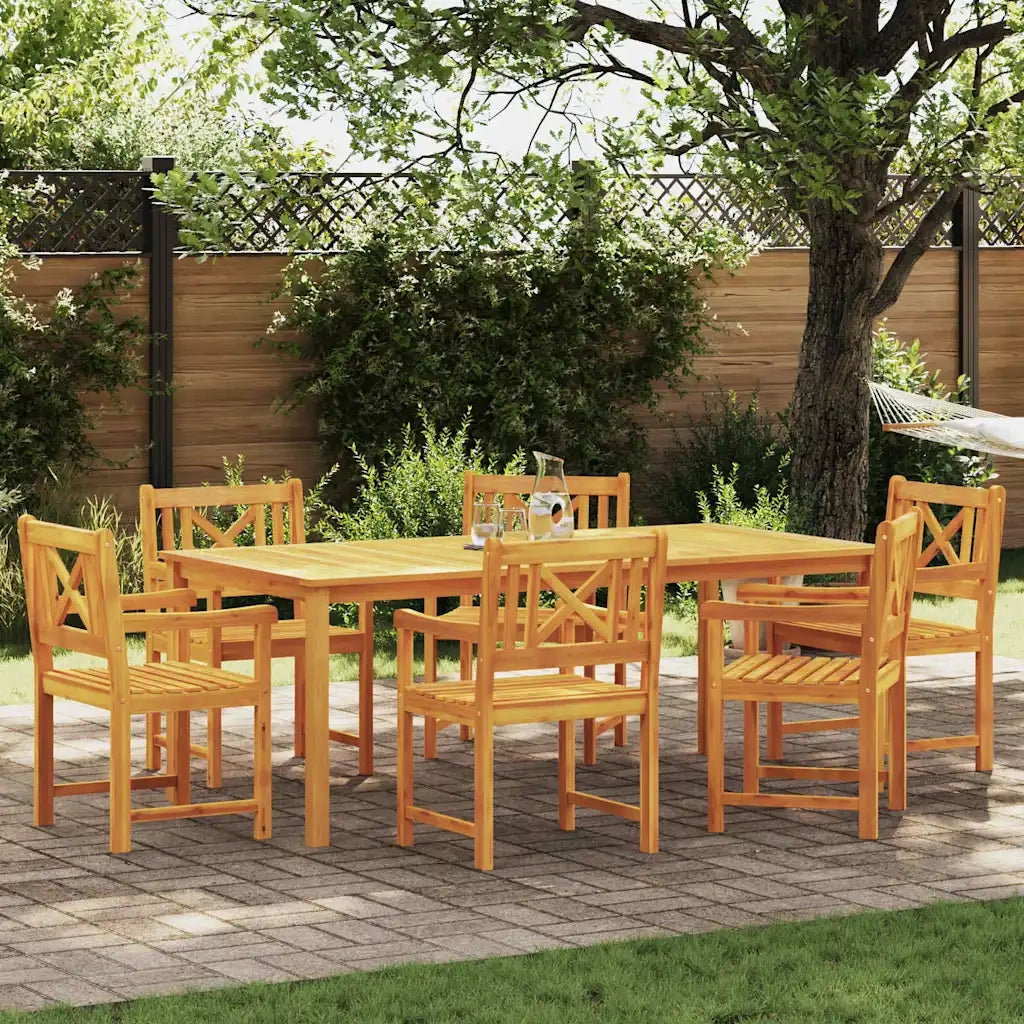 vidaXL Set da Pranzo per Giardino 7 pcs Marrone