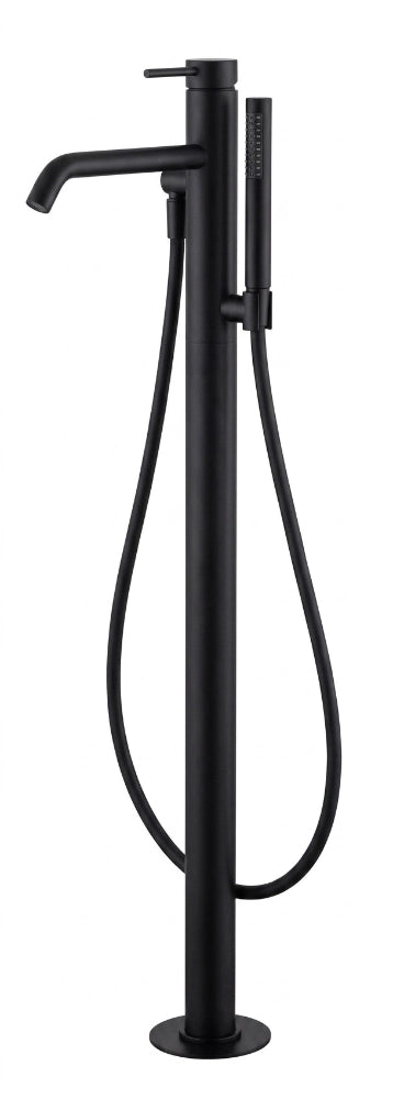 Miscelatore vasca pavimento AISI 316L total black con doccetta Testori
