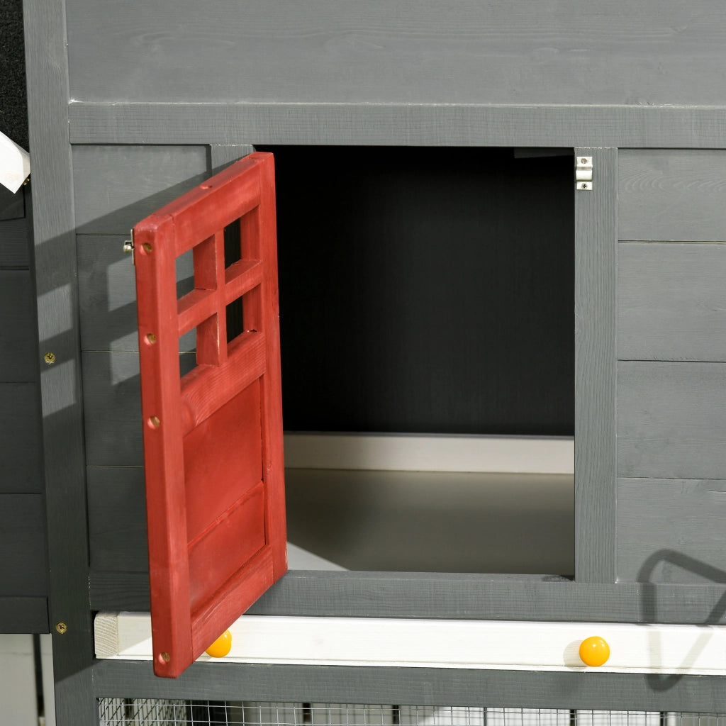 Pollaio Grande per Giardino in Legno con Nido e Rampa ¨C Zephmum ¨C 300x66x116 cm Grigio