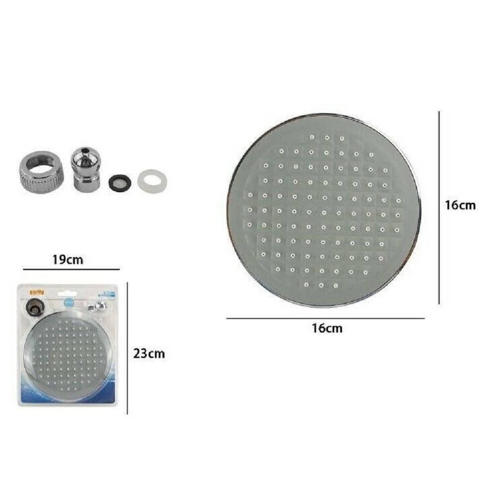 Trade Shop - Soffione Doccia Ugelli Fori Bagno Miscelatore 16cm Tondo Ad Alta Pressione 59159 -