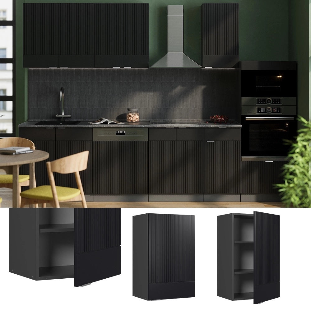 Pensile da cucina Fame-Line Nero rigato/Antracite 45 cm Vicco