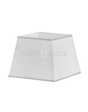 TC.4018D33 PARALUME PIRAMIDE 33X33CM SCHANTUNG-BIANCO E ARGENTO ATTACCO E27