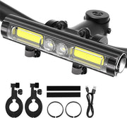 Lampada LED da sella per bicicletta, torcia per bicicletta ricaricabile con gancio, 8 modelli, torcia per bicicletta in alluminio impermeabile, ideale per mountain bike adulti, percorsi off-road e spostamenti casa-lavoro.