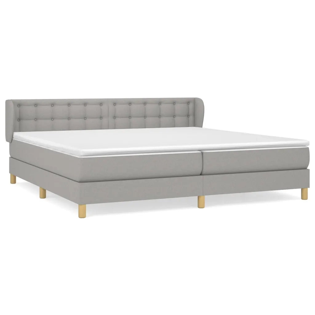 Giroletto a Molle con Materasso Grigio Chiaro 200x200cm Tessuto cod mxl 57812