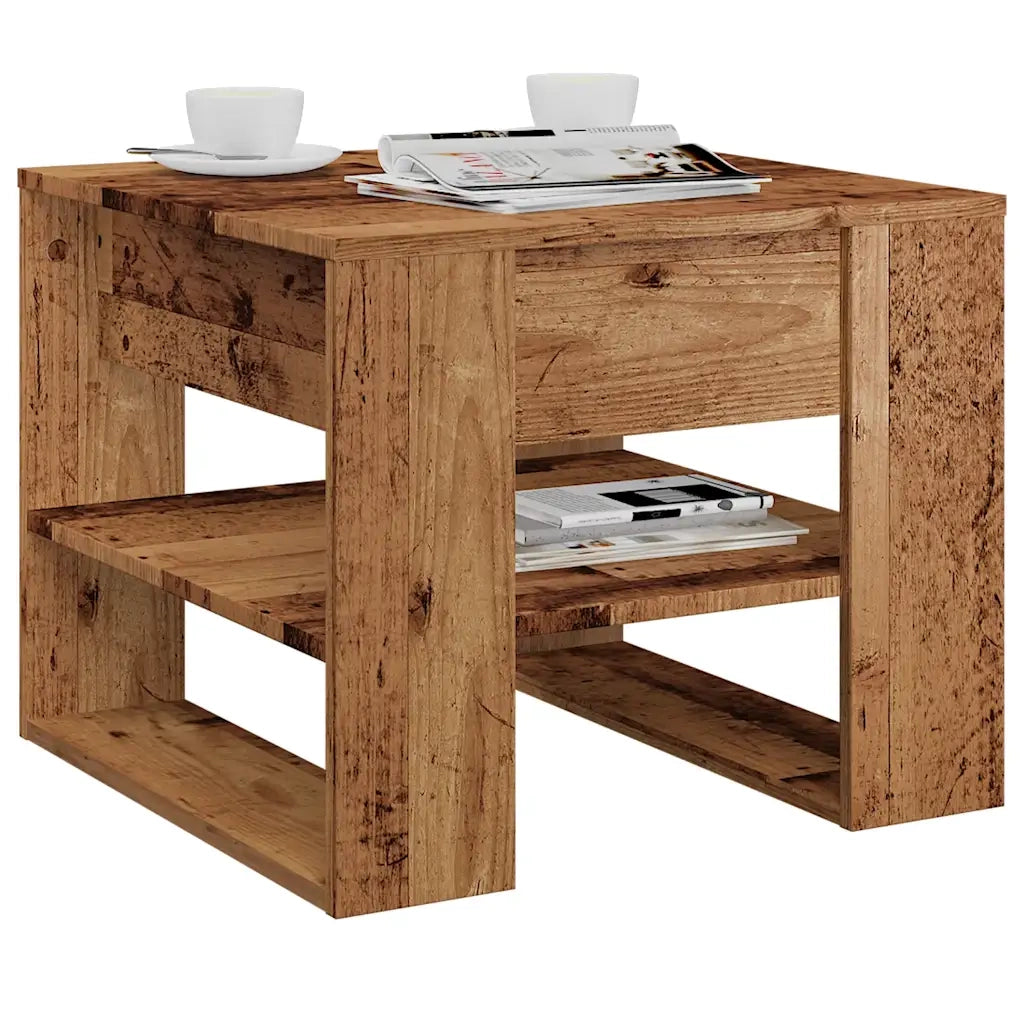 Tavolino da Salotto Legno Vecchio 55,5x55x45 cm in Truciolato 856818
