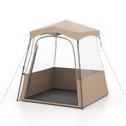 Tenda sportiva pop-up 180 x 180 x 193 cm perfetta per il campeggio e il tempo libero all'aria aperta stile pratico tessuto oxford marrone 20_0014328