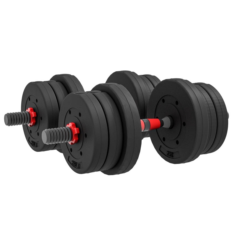 MANUBRI 2 in 1 fino a 20 kg convertibili in bilanciere Nero
