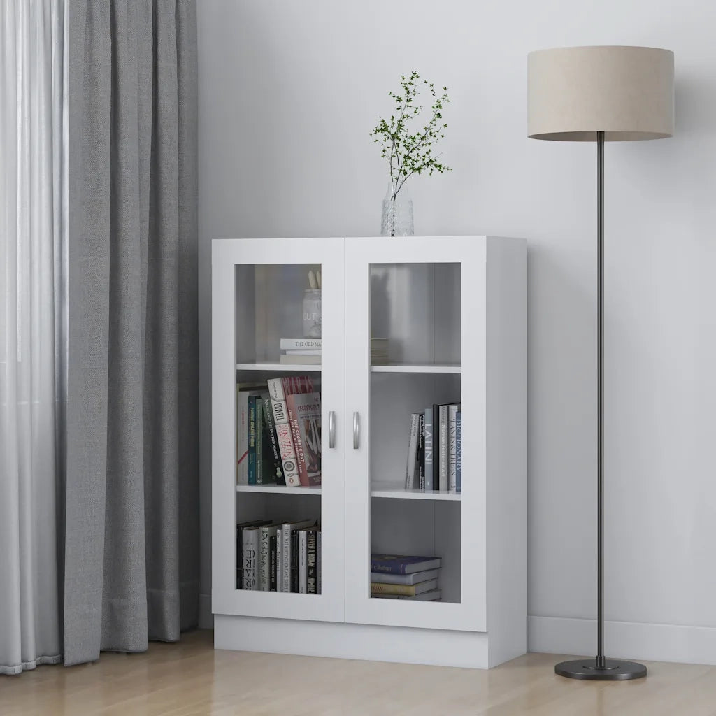 Armadietto con Vetrina Bianco 82,5x30,5x115cm Legno Multistrato CFW2090933