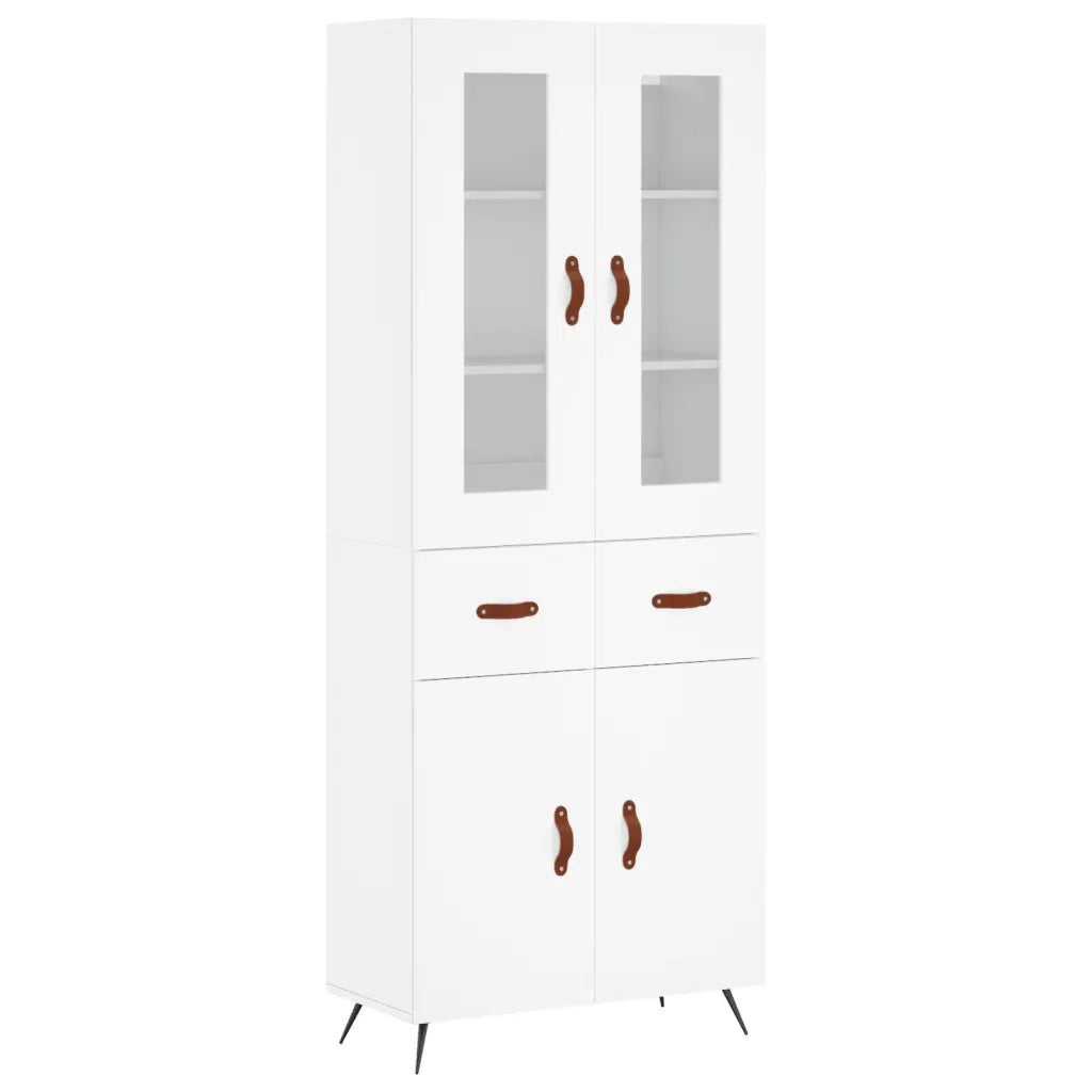 Credenza | Madia | Buffet da pranzo | Armadio da pranzo Bianca 69,5x34x180 cm in Legno Multistrato