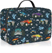 Lunchtas Geïsoleerde per Auto per Vrachtwagen per Scholen per Picknicks per Kinderen per Jongens, Modello per Auto,  Vrachtwagen per Scholen, Zwart, Waterdipinto, Isolato, 40x30x20 cm, 1,5 kg