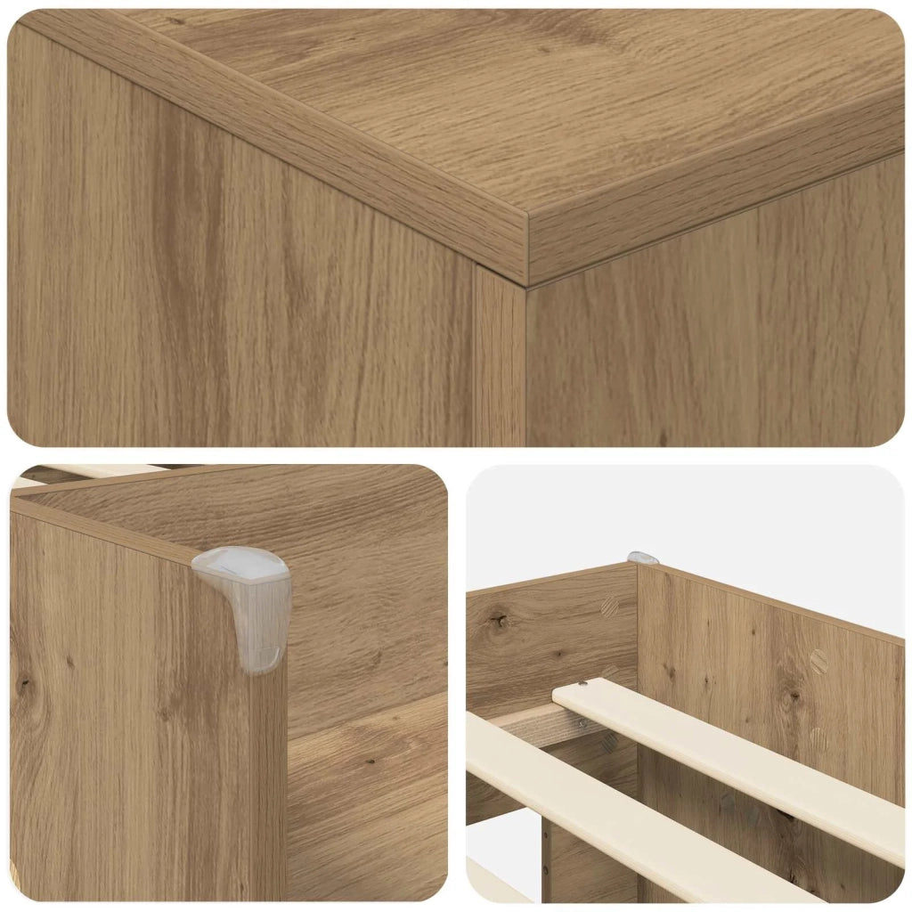 Struttura Letto Loft con Mobile 3 pcs Rovere Artigianale 3423389