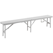 LEVANTE CAMPING PANCA POLYRATTAN PIEGHEVOLE 180 X 25 X H 43 CM BIANCO