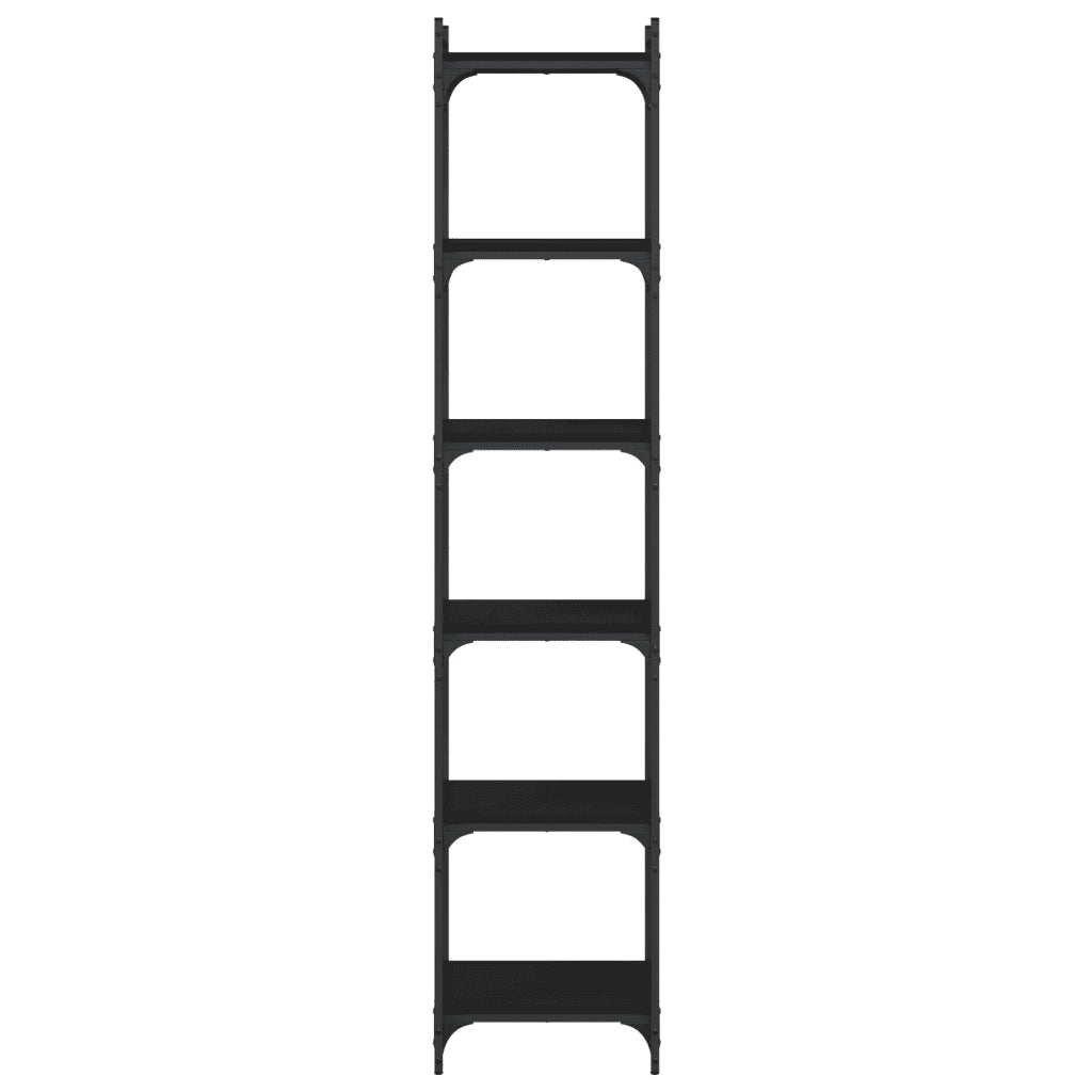 Libreria a 6 Ripiani Nera 40x30x188 cm in Legno Multistrato 837642