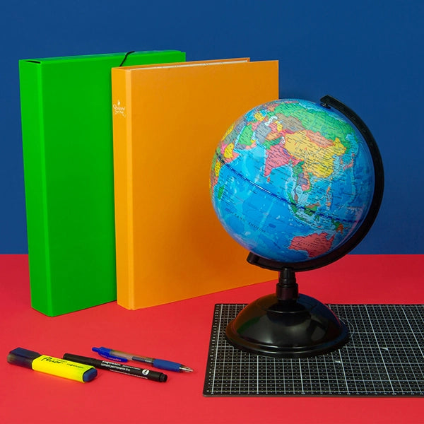 Mappamondo rotante educativo da tavolo, globo terrestre geografico per studio e decorazione casa ufficio