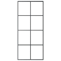 Porta Scorrevole in Vetro ESG e Alluminio 90x205 cm Nera 288065