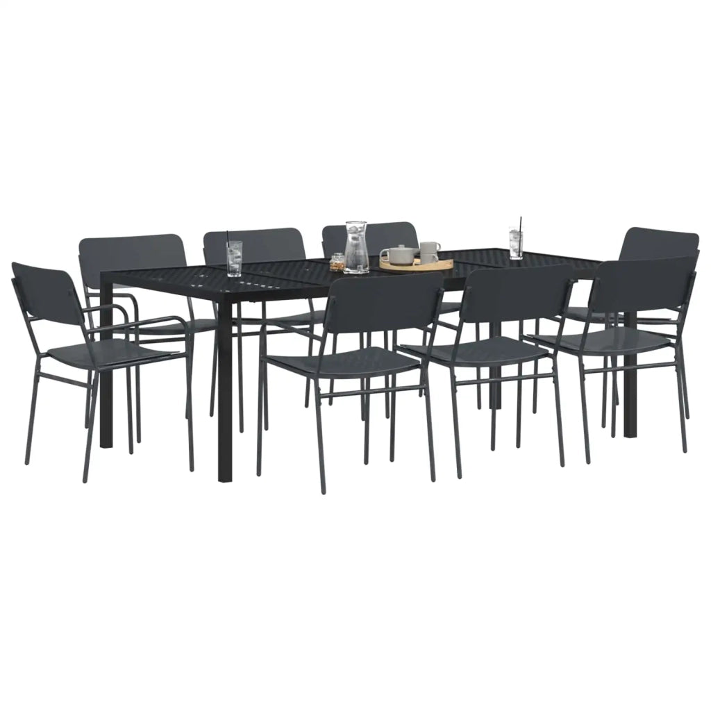 Set Mobili da Esterno 9 pz Antracite Acciaio 3422875