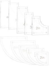 Set di Template Acrilico - 10 pezzi - Linee trasparenti - 2/3/4/5/6 cm - Protezione per film - Per progetti DIY di arte da cucina - Linee a quadri