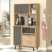 Madia Paratico, Credenza 5 Ripiani, 88x36x161h cm Marrone Rovere