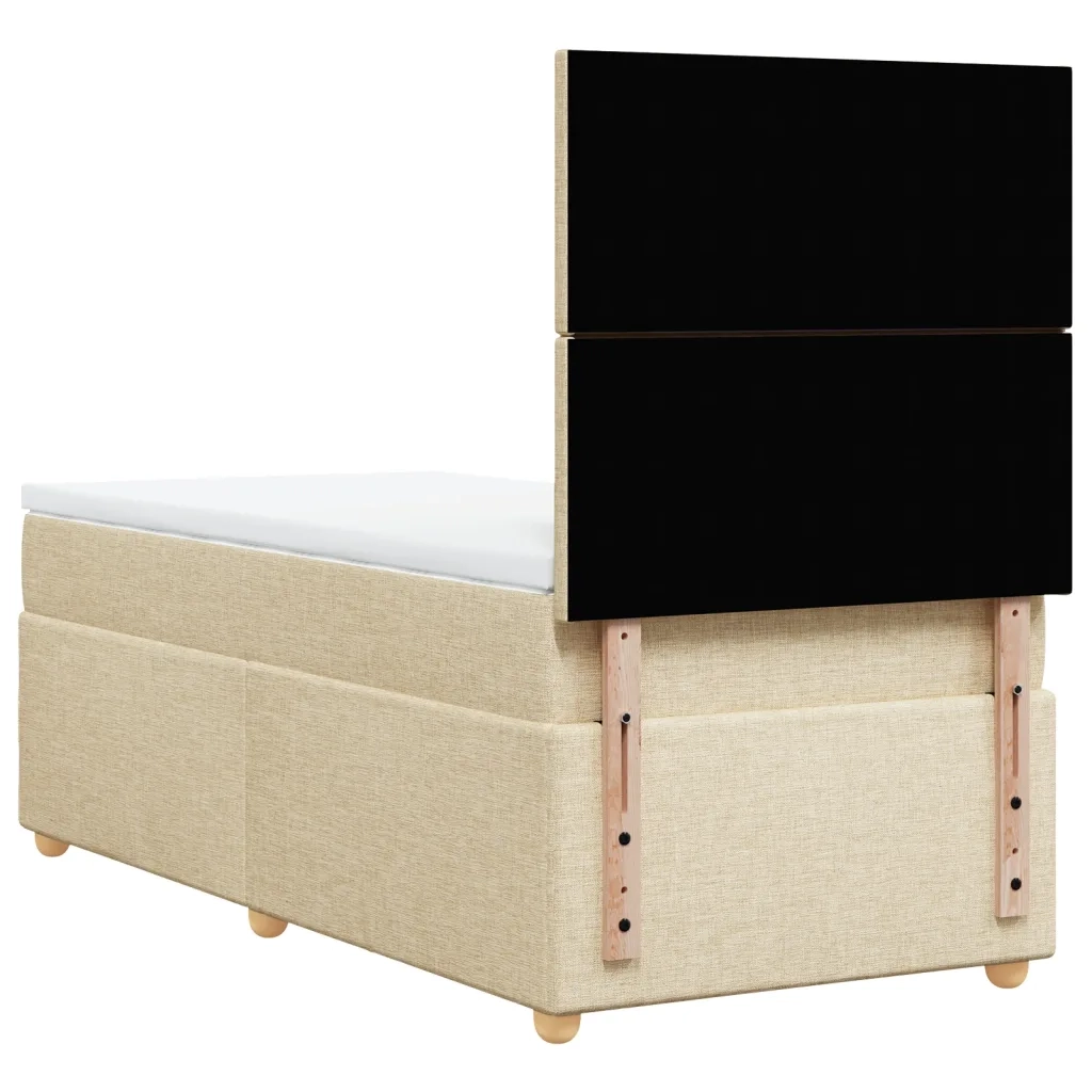 vidaXL Giroletto a Molle con Materasso Crema 80x200 cm inTessuto