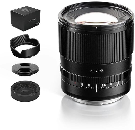 Obiettivo a diaframma aperto 75 mm F2 AF - Full Frame - Fotografia di ritratto - Autofocus - Nero - Grande diaframma per illuminazione - Obiettivo per ritratto